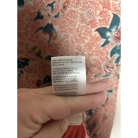Anthropologie Maeve Red Boho Floral Adelaide Wrap Dress Size Med - Picture 5 of 7